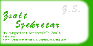 zsolt szekretar business card